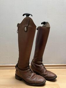 Bottes d’équitation cuir brun Tricolore taille 36