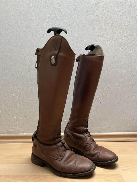 Bottes d’équitation cuir brun Tricolore taille 36