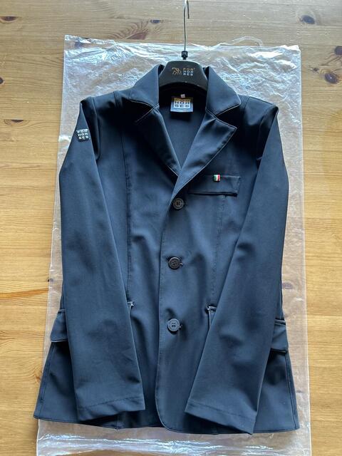 Veste italienne noire de concours équitation Christian ForHorses taille 14-15 ans