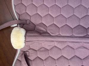 Tapis + bonnet rose clair taille poney