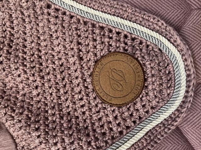 Tapis + bonnet rose clair taille poney