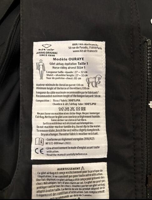 Pack KANJI veste de concours Harcour + Airbag HITAIR