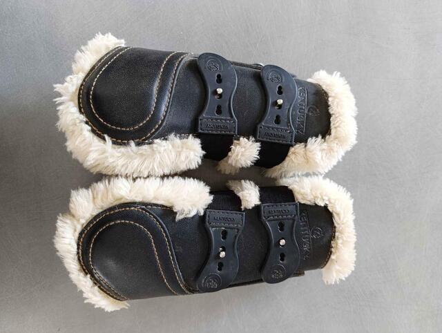 Guêtres Kentucky moumoute en cuir noir