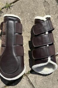 Guêtres de dressage en cuir et mouton