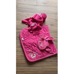 Ensemble dressage HV Polo rose tapis-bonnet-bandes