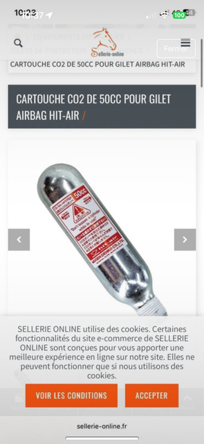 Cartouche air bag hit air 50cc