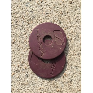 Lot de 2 muselaines rose et bleu et rondelles violette