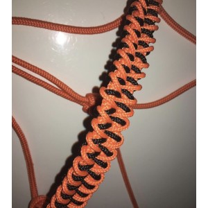 Licol ethologique taille cheval orange et noir