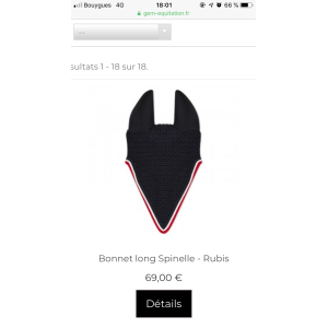 Bonnet long GEM rubis