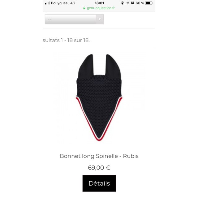 Bonnet long GEM rubis