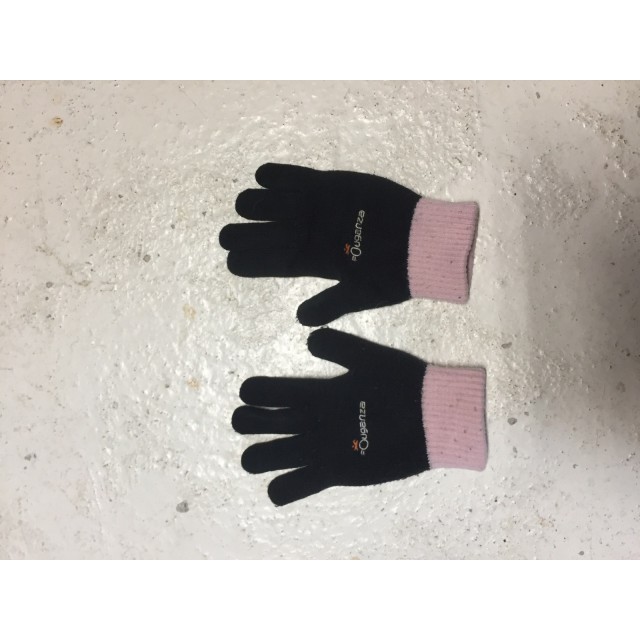 Gants marron et rose