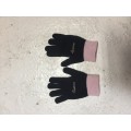 Gants marron et rose