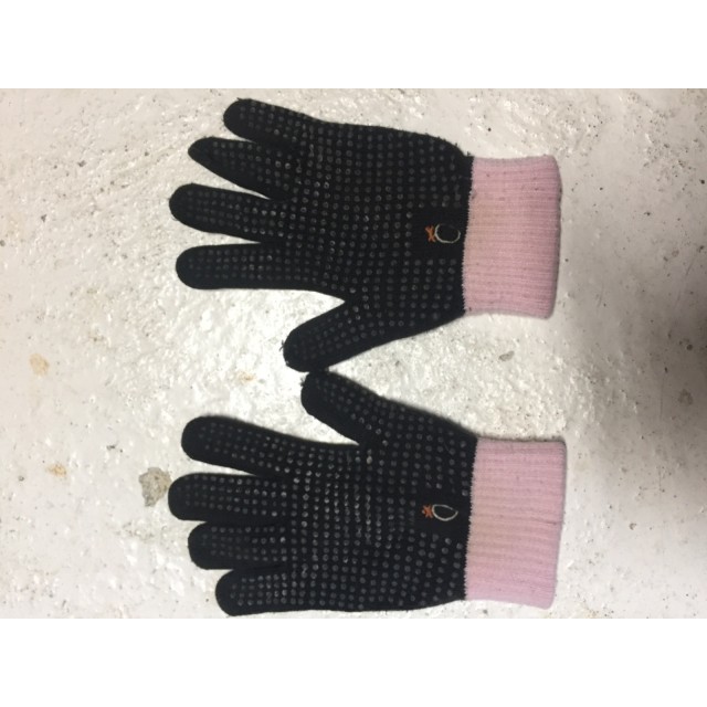 Gants marron et rose