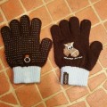 Gants équitation enfant TRICOT marron bleu ciel FOUGANZA 4 - 6 ans
