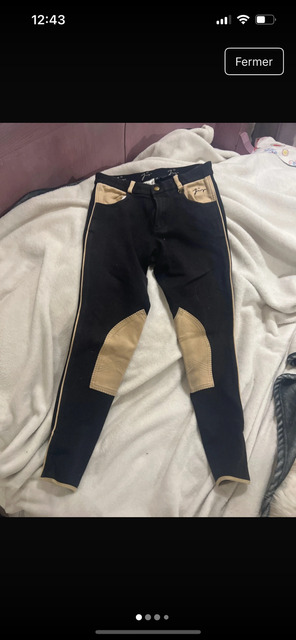 Pantalon noir et beige