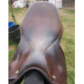Selle 17'5 cuir marron mixte