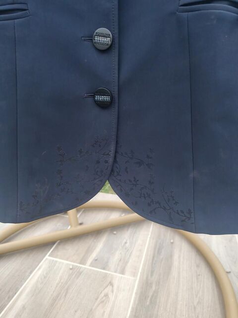 Veste de concours équiline bleu marine strass et flowers