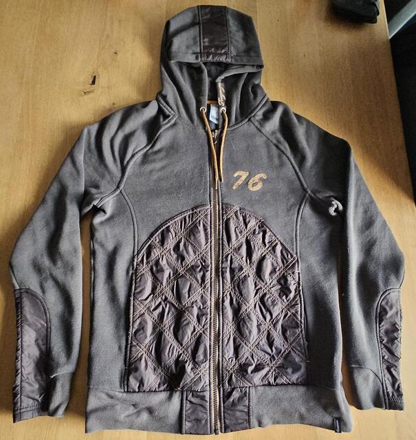 Veste mi-saison grise et marron