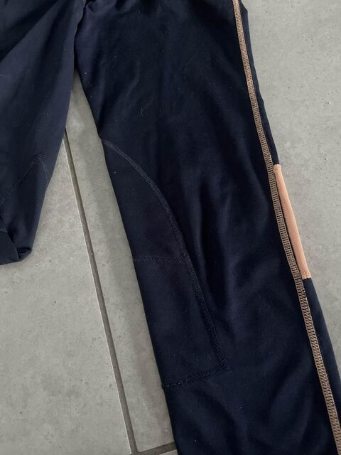 pantalon bleu marine et orange fouganza
