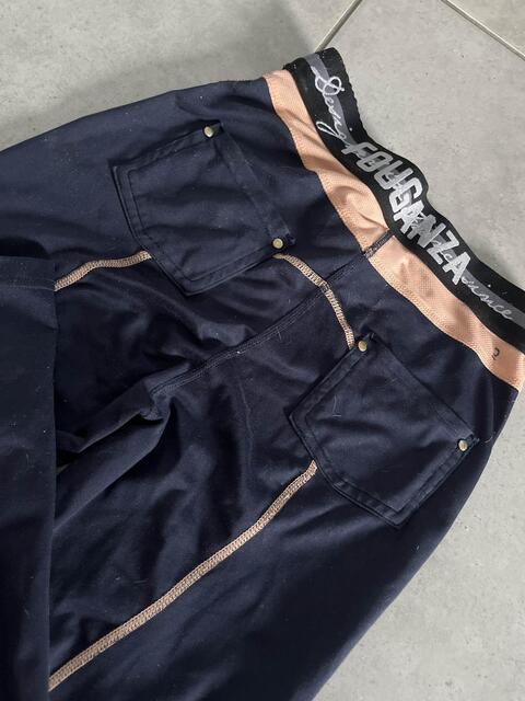 pantalon bleu marine et orange fouganza