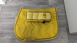 Ensemble tapis + bandes de polo Equithème - Jaune - Full