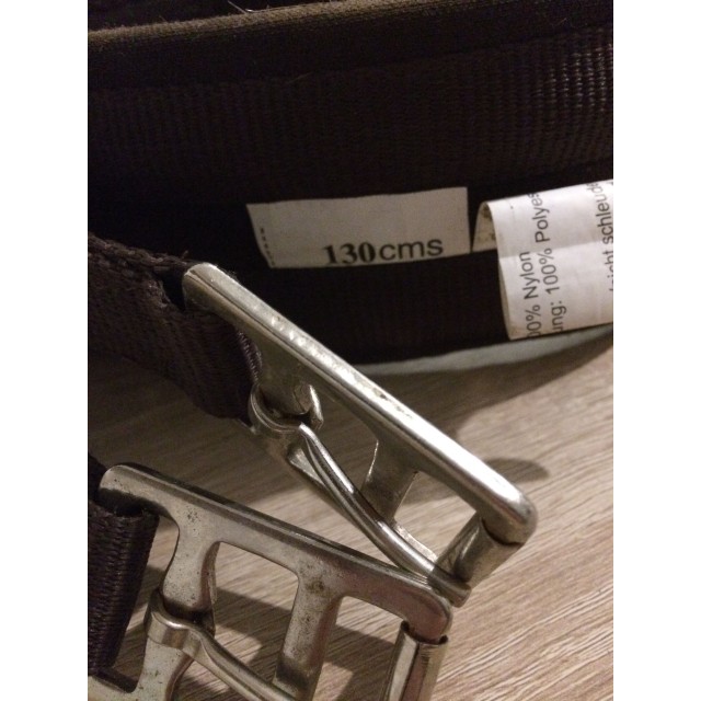 Sangle tissu matelassé 130cm marron