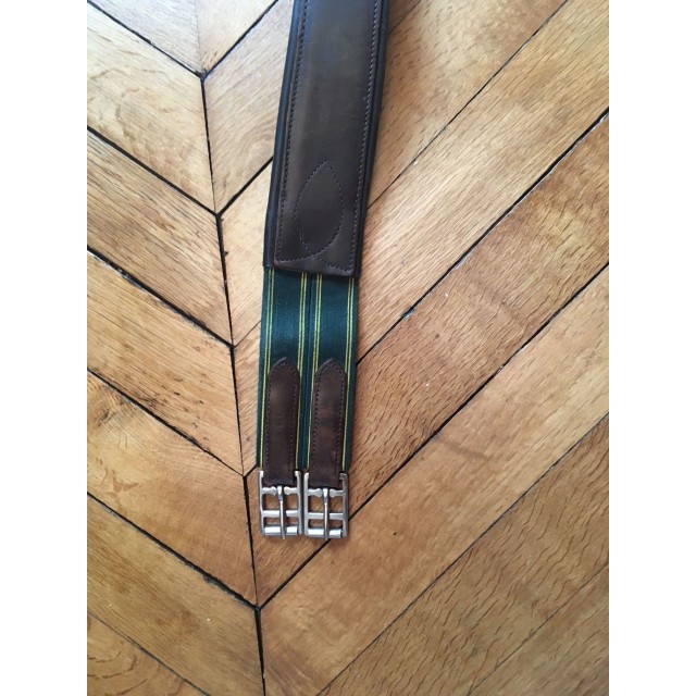 Sangle bavette cuir marron Eric Thomas 135 cm