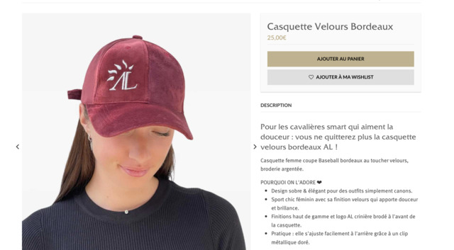 casquette velour rouge AL