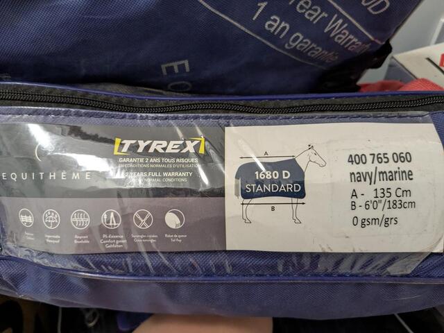 Equithème Chemise imperméable +couvre cou Tyrex 1680D 0g taille 6'0 135cm