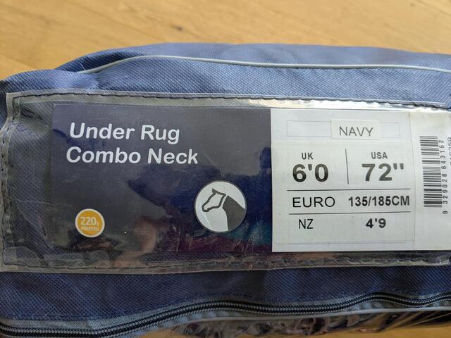 Weatherbeeta under rug sous couverture 220g taille 6'0 135cm