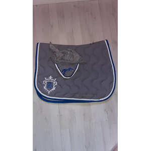 Ensemble tapis bonnet Pénélope gris et bleu roi