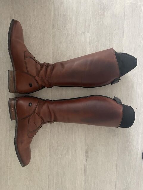 Bottes d'équitation Hathor Bottier sur mesure, cognac, verni noir, de 2021, en superbe état général