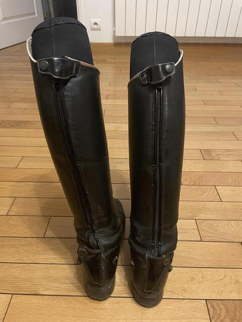 Bottes d'équitation Hathor Bottier sur mesure, personnalisées vernis noir/argent, de Janvier 2021, en très bon état