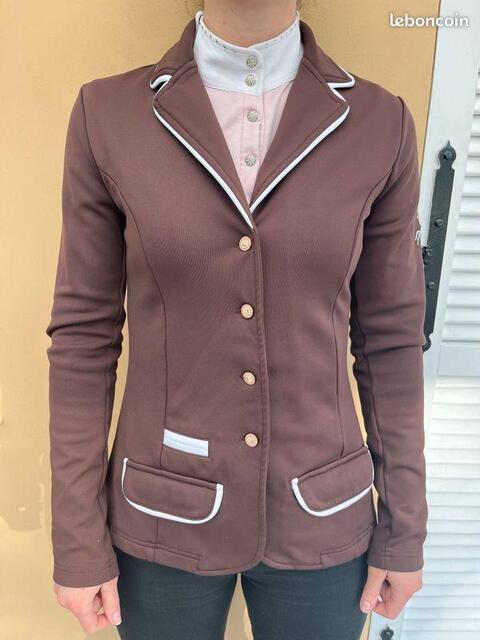 Veste de concours équitation marron Spooks