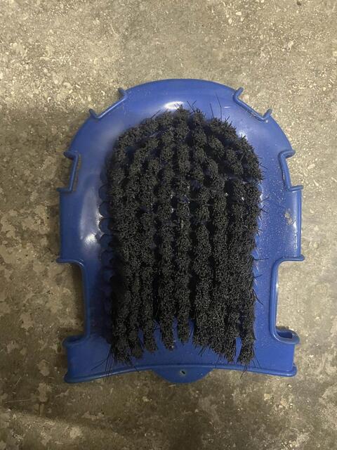 gant brosse massant pansage bleu