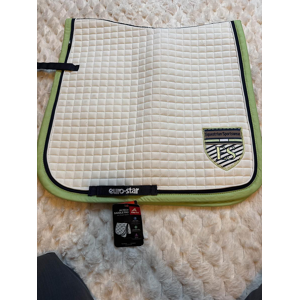 Tapis de dressage EURO-STAR blanc avec liserés