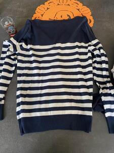 gilet rayée bleu marine et blanc taille M