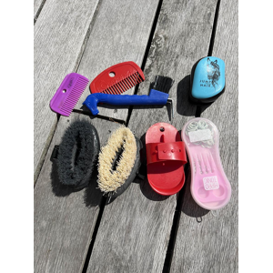 lot de brosses, cure pied, peigne, étrille