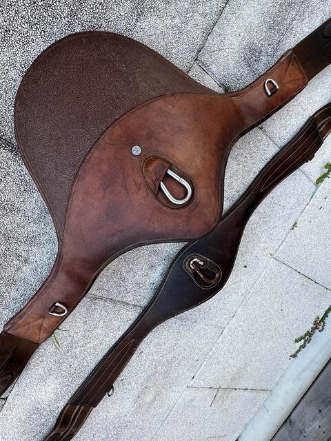 bavette en cuir marron