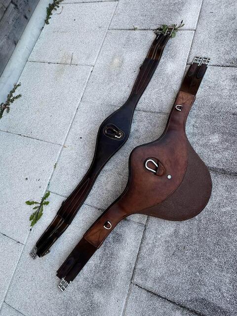 bavette en cuir marron