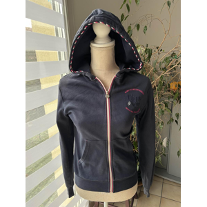 Veste sweat zippé Flags & Cup - Bleu marine & rose - Taille S