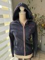 Veste sweat zippé Flags & Cup - Bleu marine & rose - Taille S