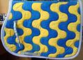 Tapis de selle Lamicell bleu et jaune personnalisé