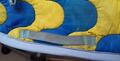 Tapis de selle Lamicell bleu et jaune personnalisé