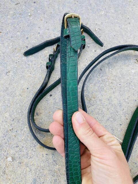 Ensemble bride + rênes effet « crocodile »