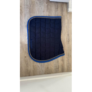 Tapis Harcour marine, bleu roi et argenté