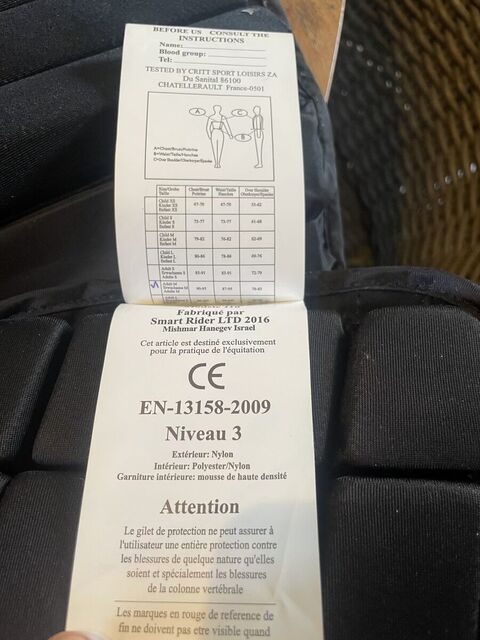 Gilet de cross smart rider taille M neuf