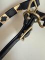 Licol en Cuir Artisanal "LD Black" | Bouclerie Inox & Détails Or