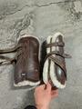 GUETRES CUIR MARRON + protège boulet