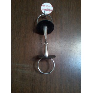 Mors équitation cheval 2 anneaux creux en inox avec Rondelles